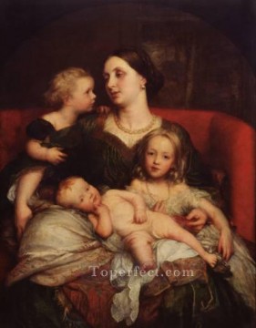  Children Oil Painting - Mrs George Augustus Frederick Cavendish Bentinck and her Children symbolist George Frederic Watts